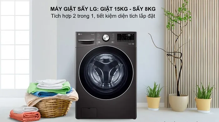 Máy giặt sấy LG Inverter 9kg FV1409G4V tích hợp 2 tính năng 